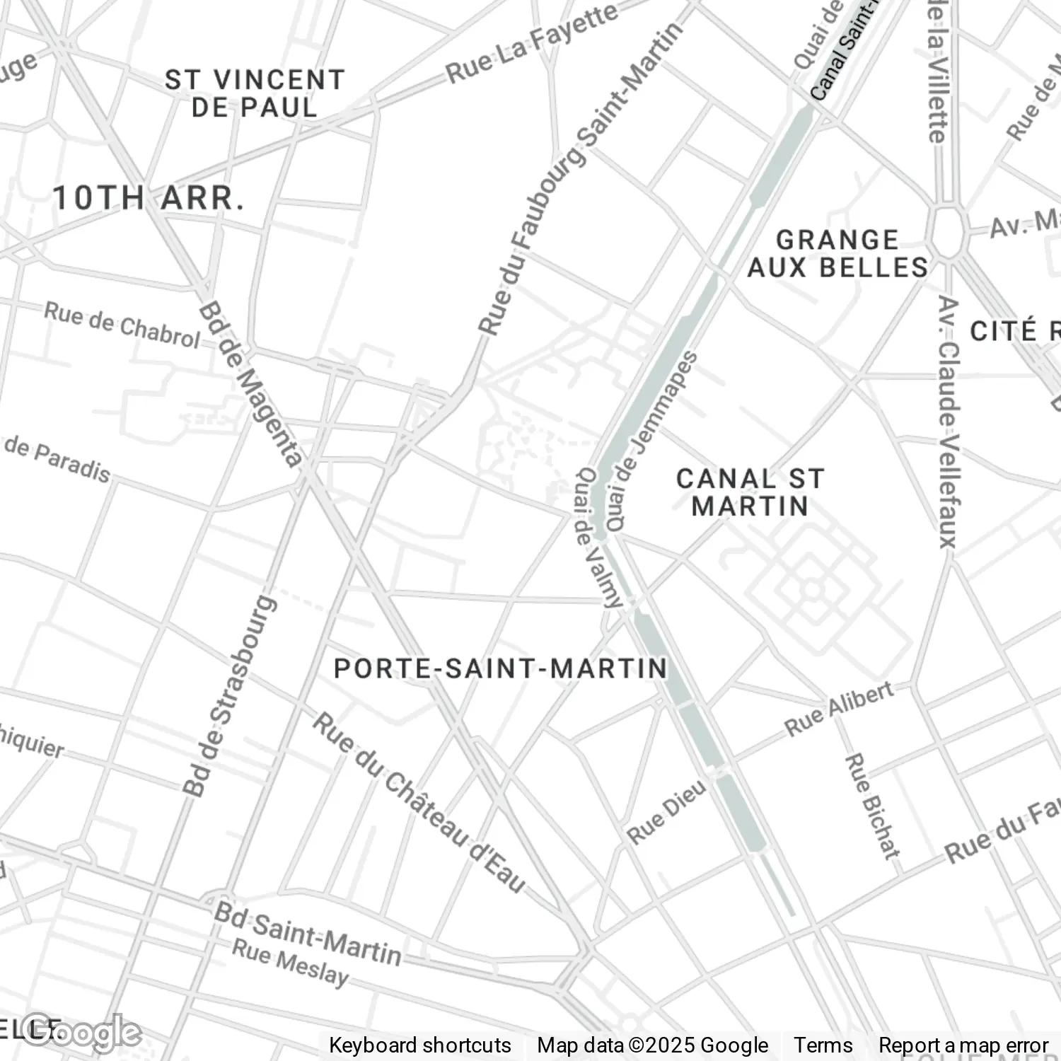 carte-gestion-locative-paris-10-providence Carte du 10ᵉ arrondissement de Paris illustrant la zone d’intervention de Providence Immobilier, agence de gestion locative locale.